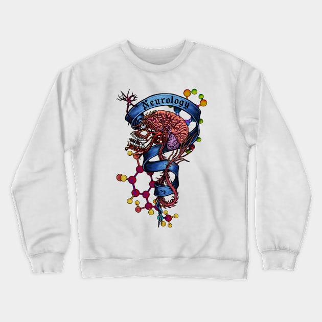 Neurology Nerd Banner Crewneck Sweatshirt by FreyStrandDraws